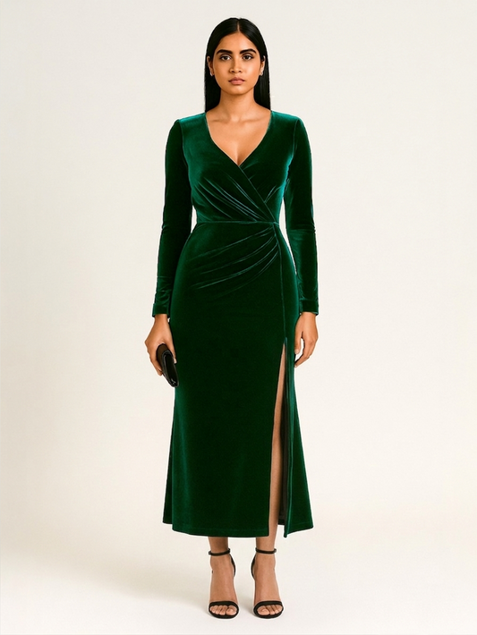 Velvet Empress Gown - Emerald