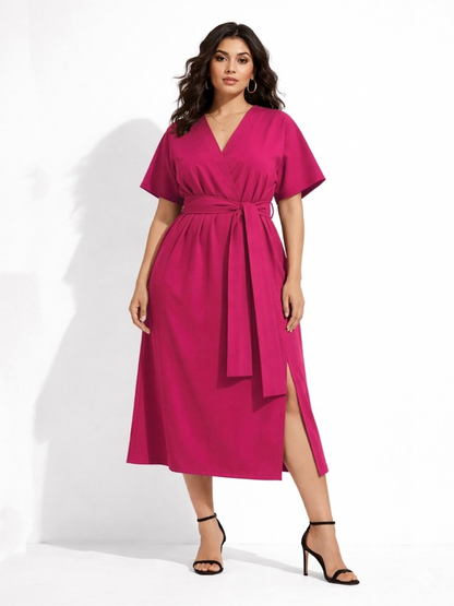 Sienna Wrap Elegance Dress - Pink