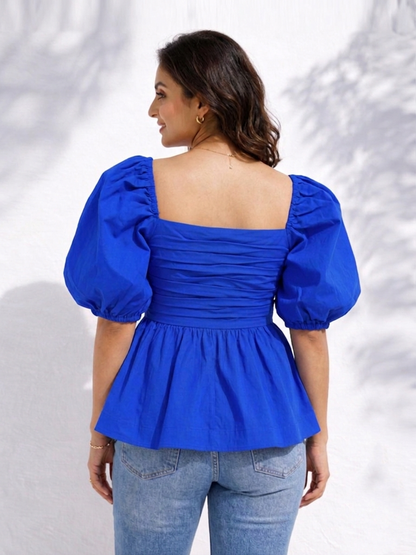 Cobalt Peplum Top
