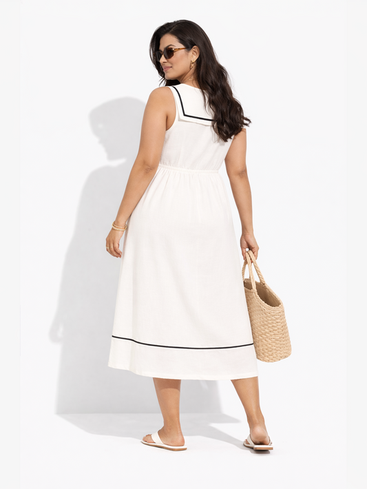 Ivory Tie-Up Statement Dress