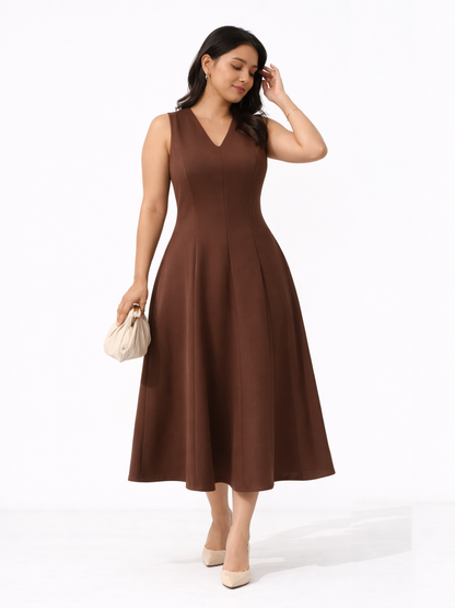 Elan Midi Dress - Brown