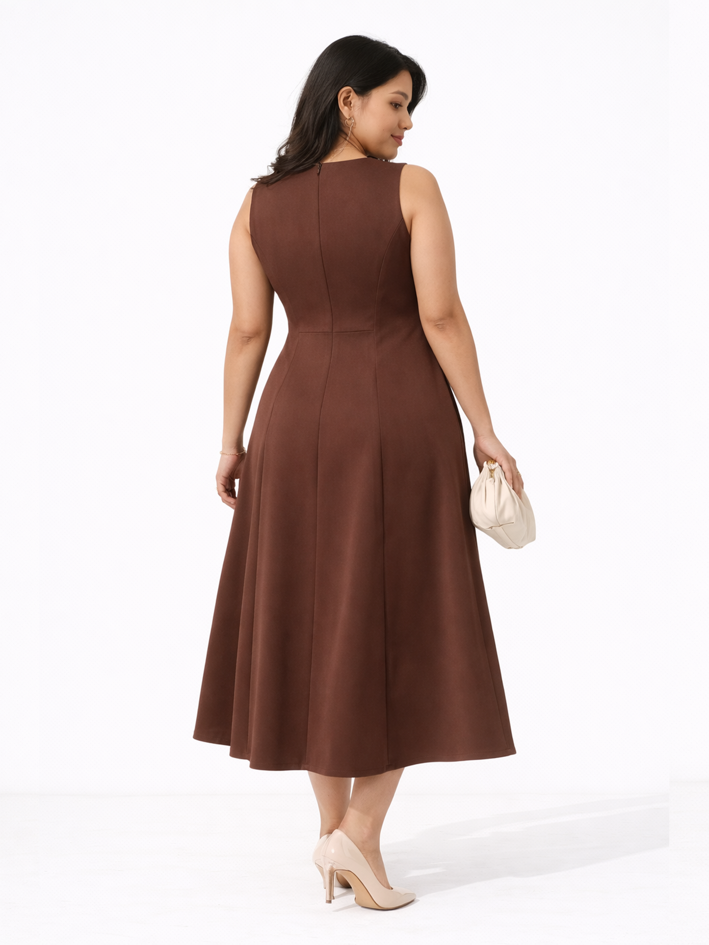 Elan Midi Dress - Brown