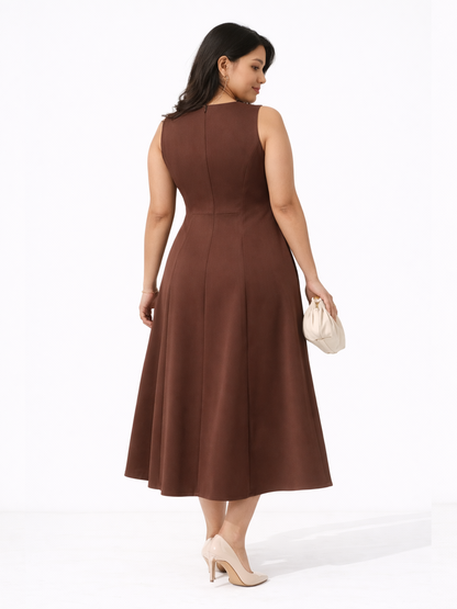 Elan Midi Dress - Brown