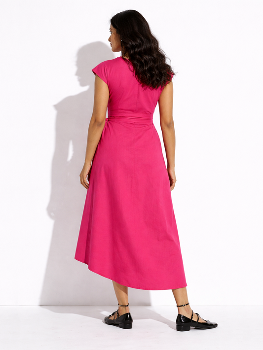 Luxe Knot Midi Dress - Pink