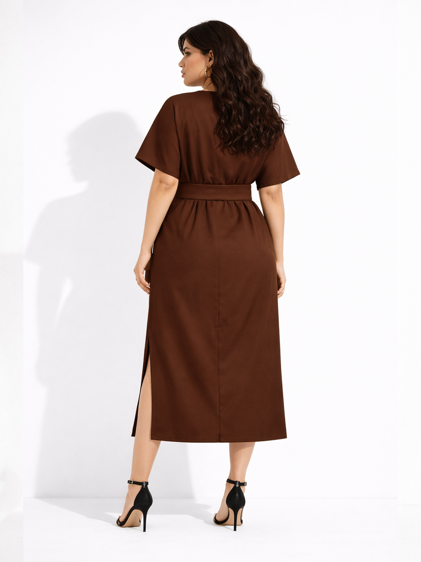 Sienna Wrap Elegance Dress - Brown
