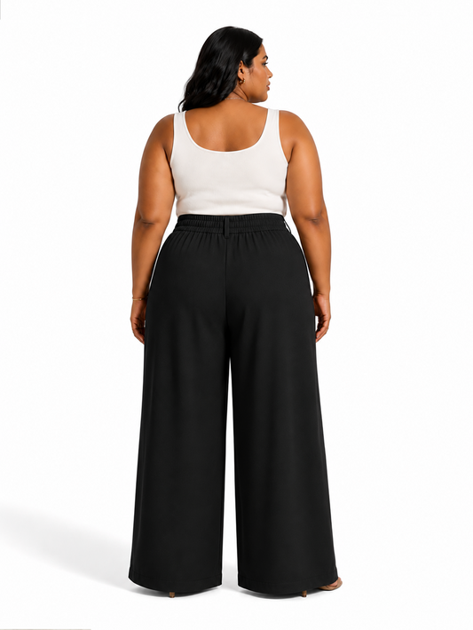Korean Pleated Pants - Black