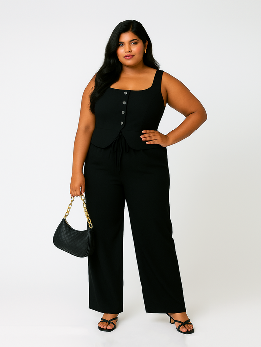 Black Vest and Pants Set