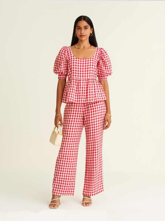 Red Gingham Co-ord Set