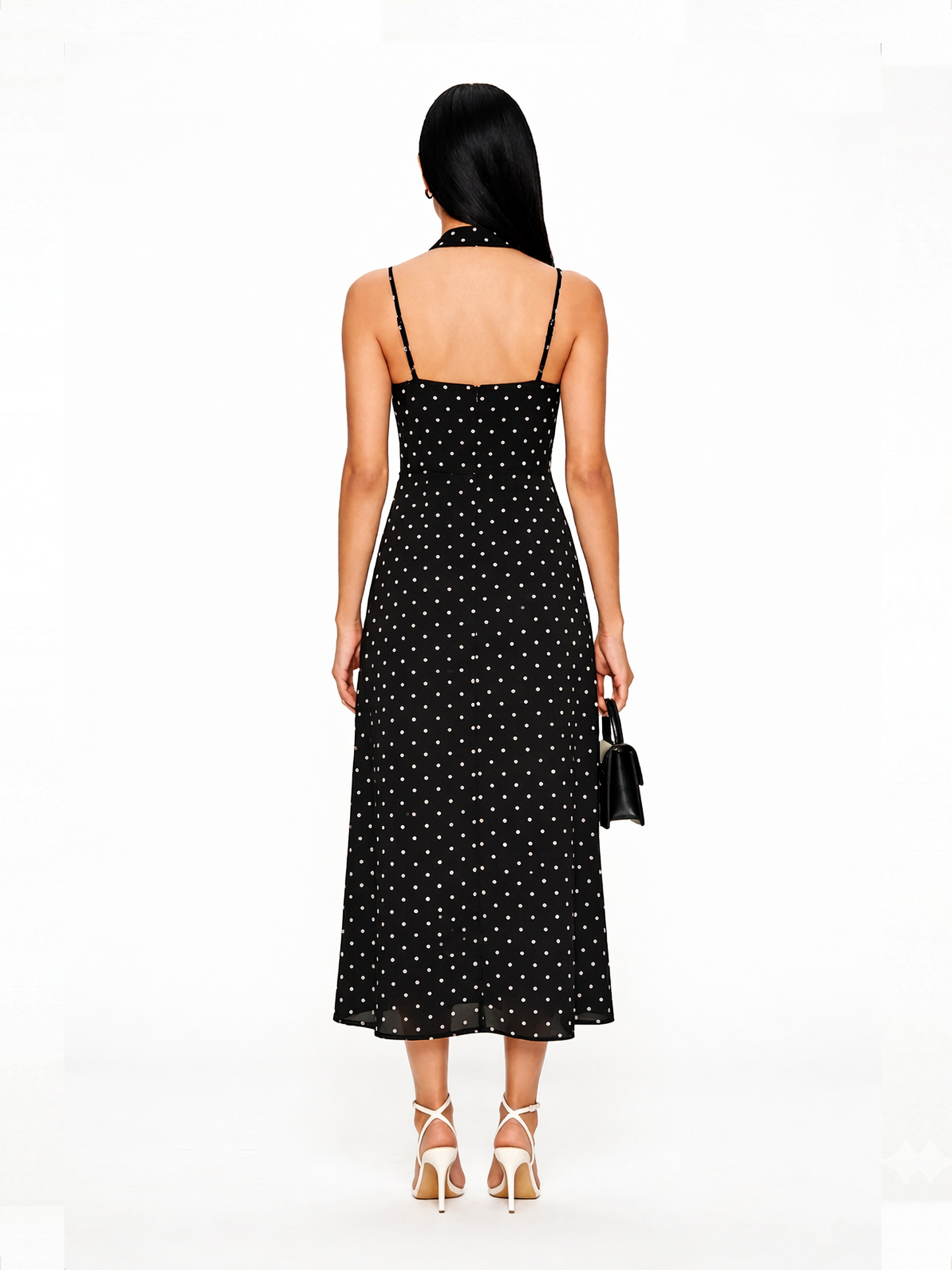 Polka Dots Slip Dress with Scarf