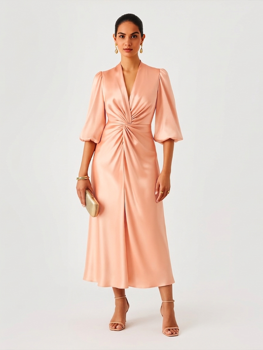 Peach Twist Evening Dress