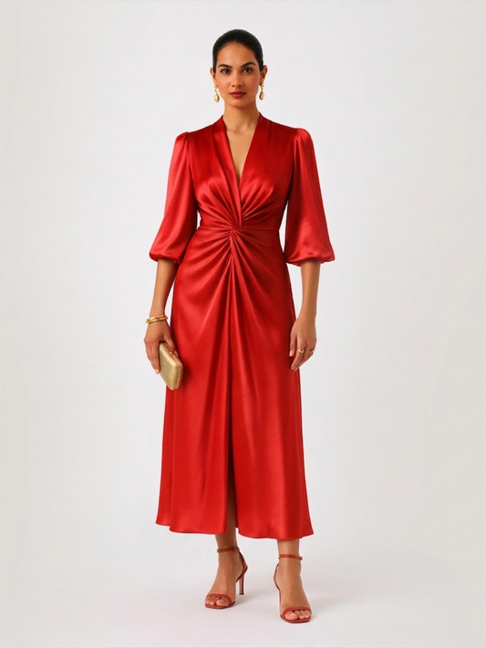 Scarlet Twist Evening Dress
