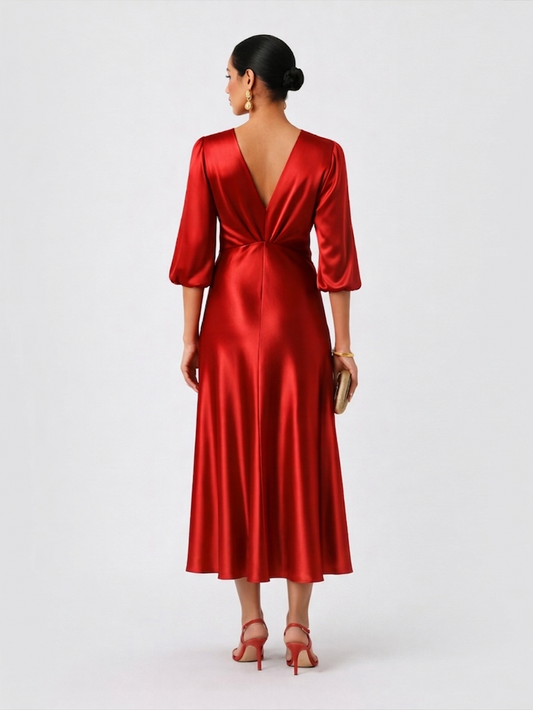 Scarlet Twist Evening Dress