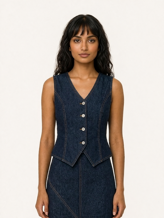 Denim Vest Top
