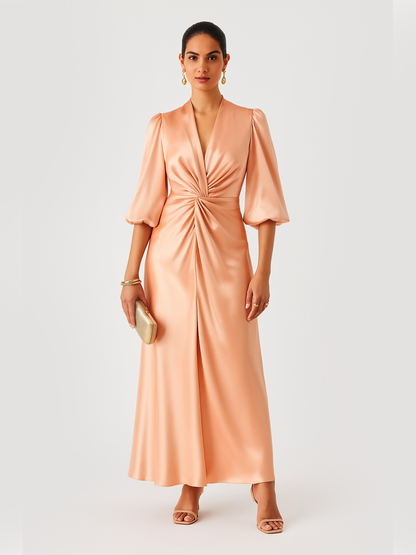 Peach Twist Evening Dress