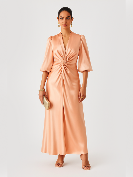 Peach Twist Evening Dress
