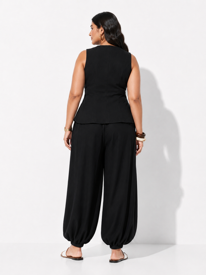 Lia Vest  Set - Black