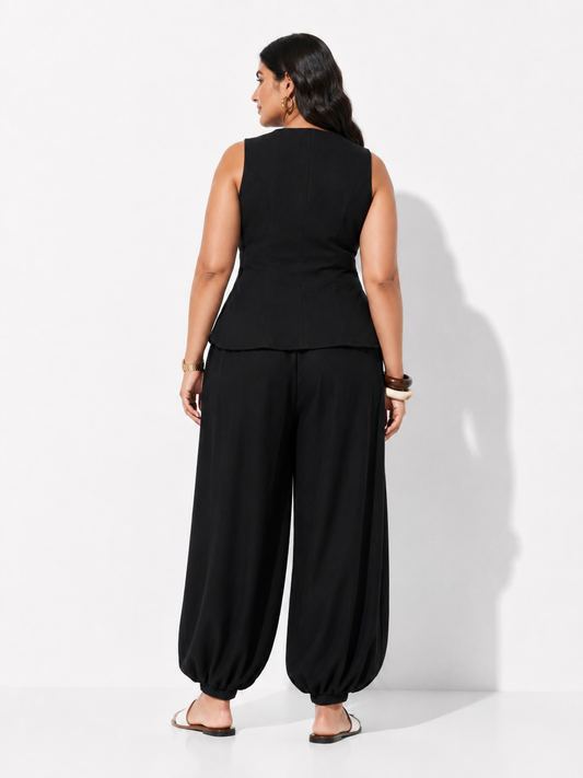 Lia Vest  Set - Black