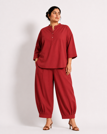 Nysha Short Kurta Set - Red