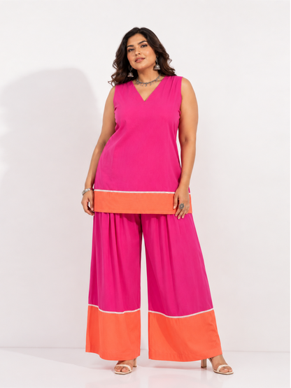 Meher V-Neck Dual Color Kurta Set