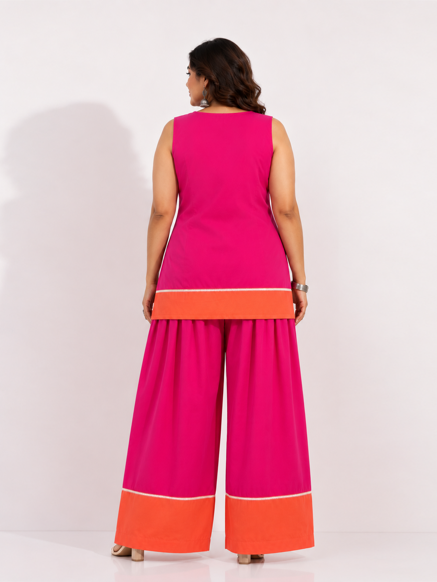 Meher V-Neck Dual Color Kurta Set