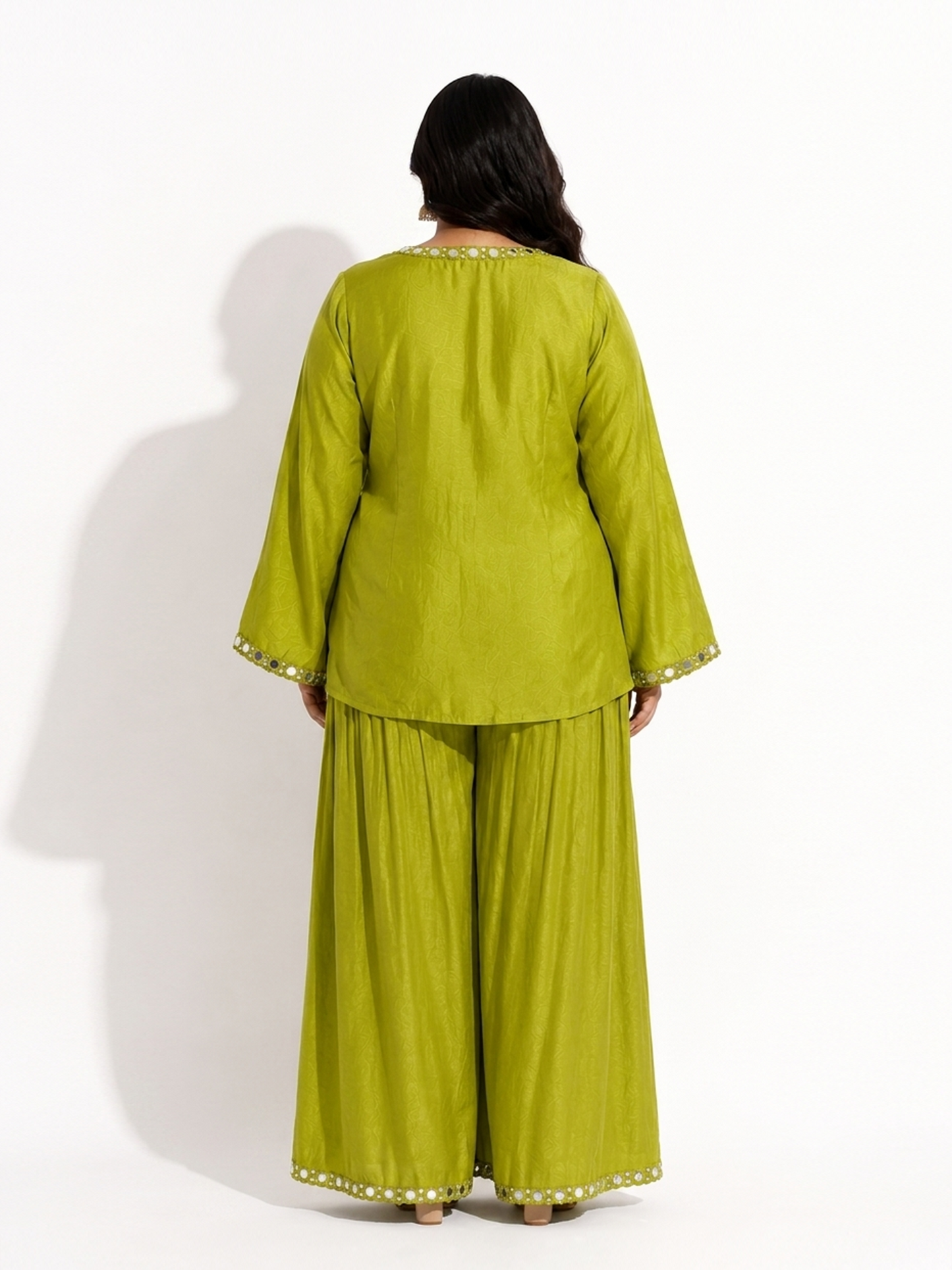 Aabha Wrap Style Mirror Set - Green