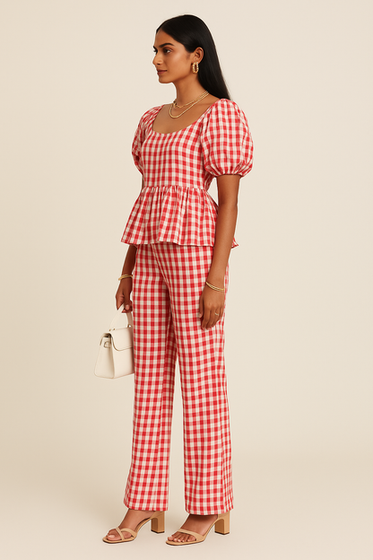 Red Gingham Co-ord Set