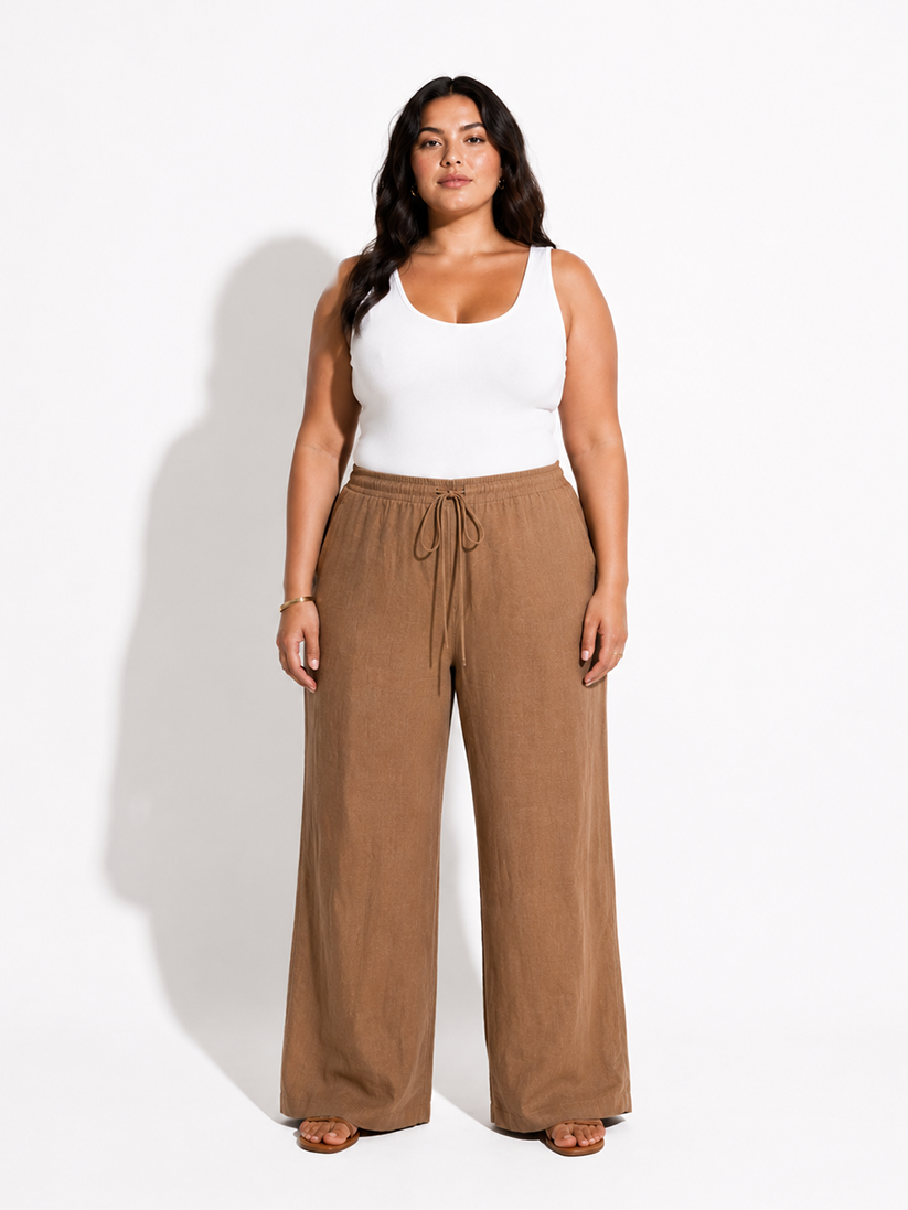 Linen Pants - Brown