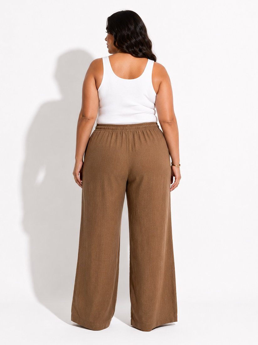 Linen Pants - Brown