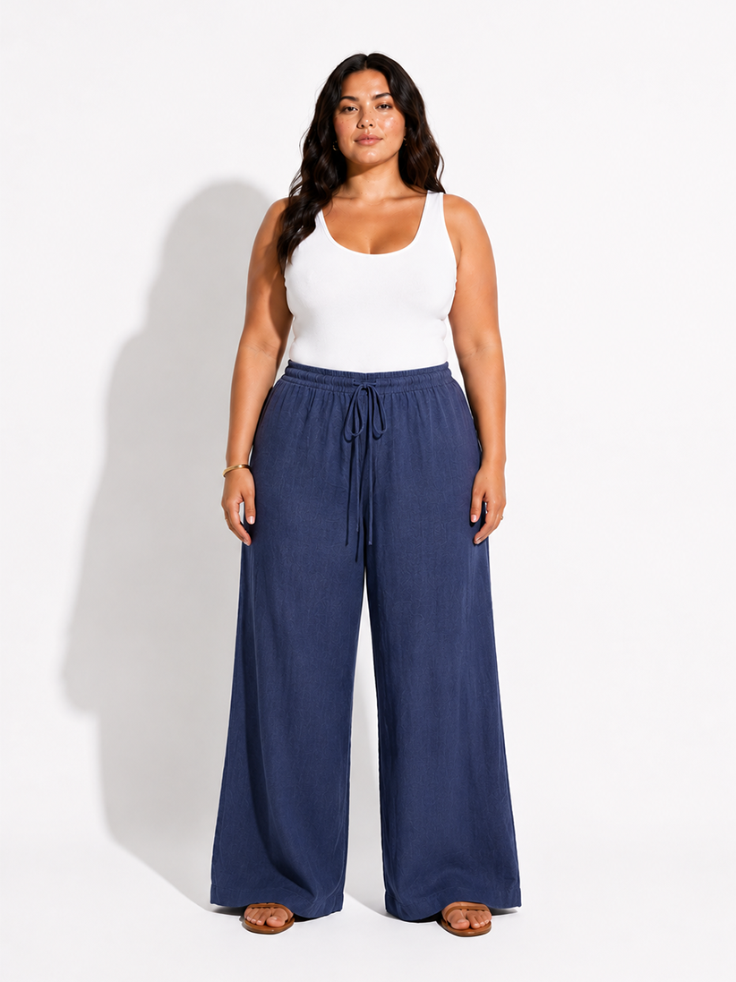 Linen Pants - Navy