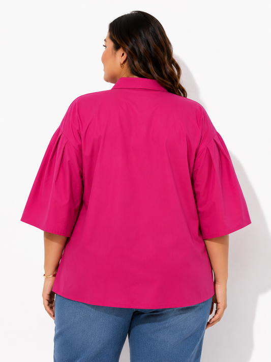 Berry Luxe Collared Top