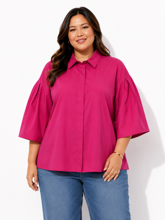 Berry Luxe Collared Top