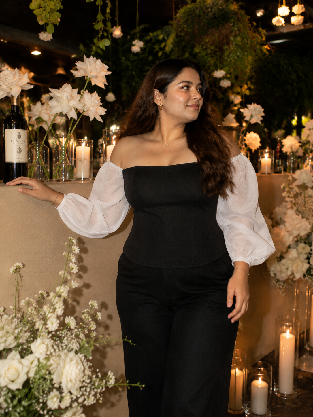 Off-Shoulder Corset Top - White