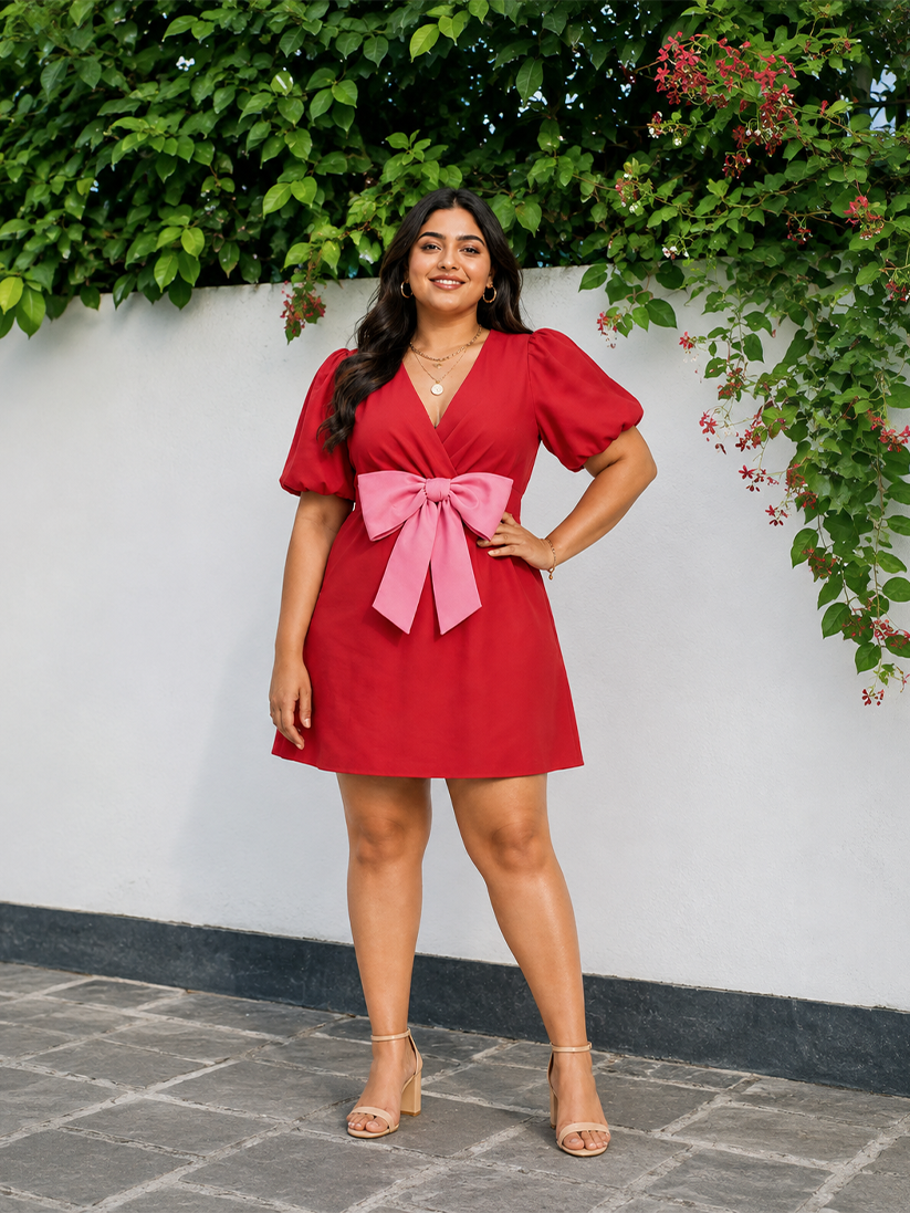 Red and Pink Bows Dress