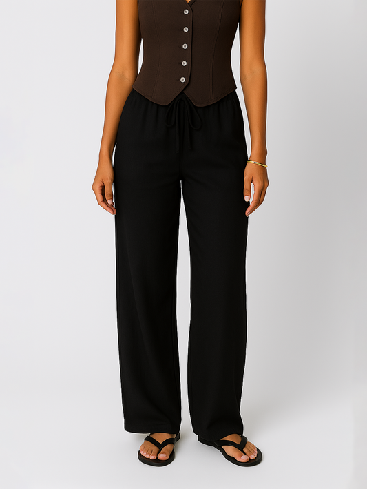Black Cotton Pants