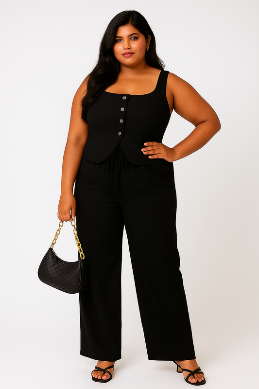 Black Vest and Pants Set