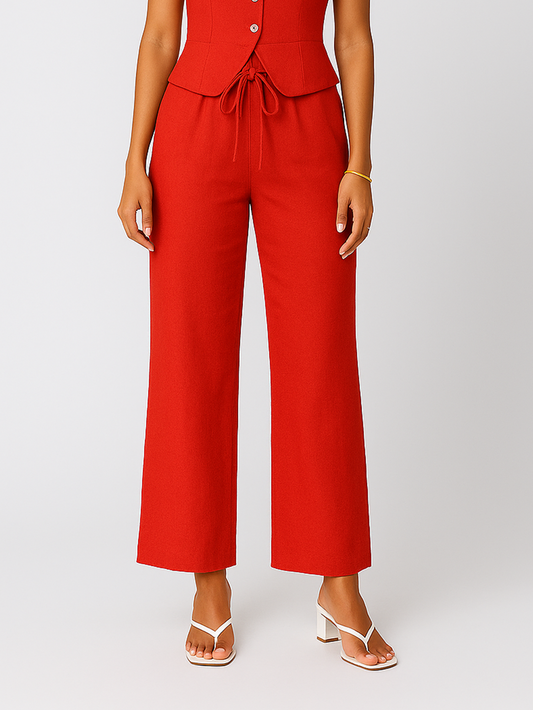 Red Cotton Pants