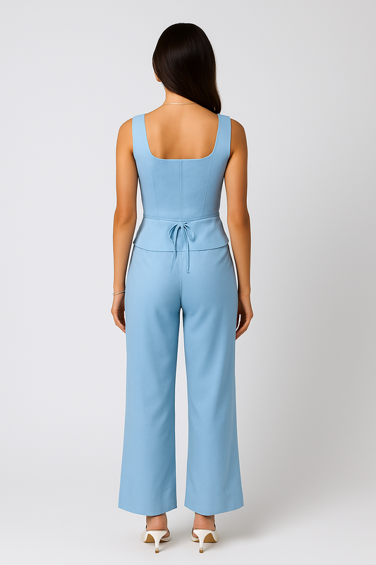 Blue Cotton Vest Top