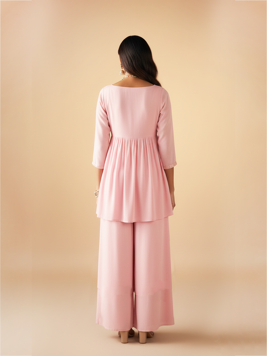 Laila Ethnic Co-ord Set- Baby Pink