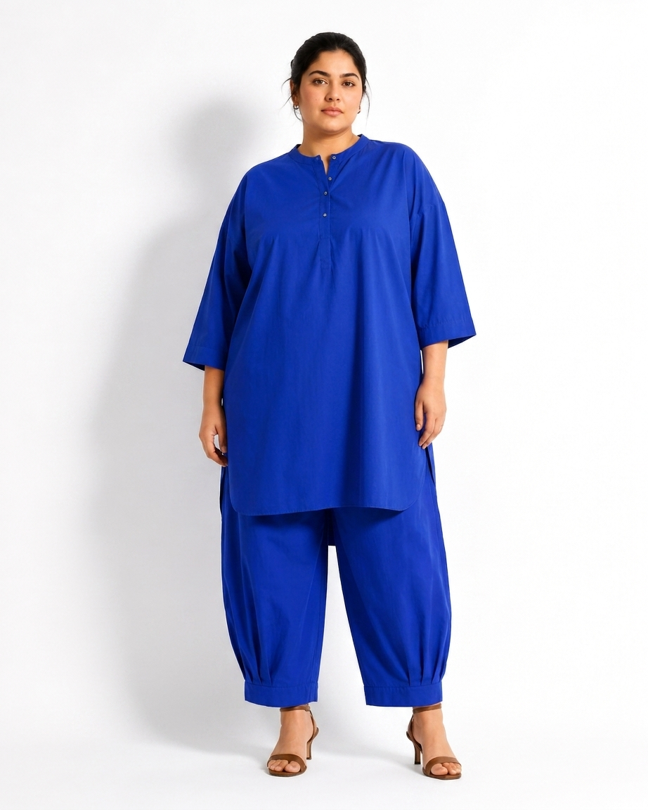 Nysha Long Kurta Set - Blue