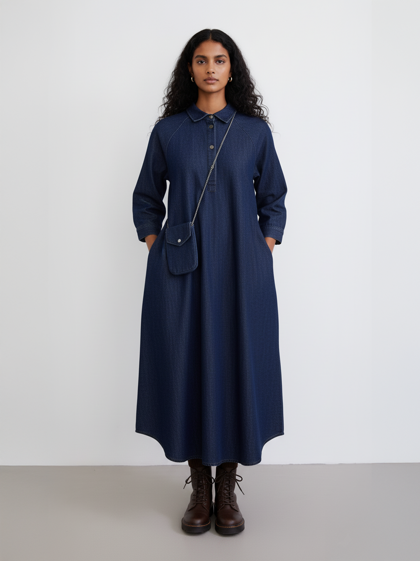 Indigo Ease Shirt Dress