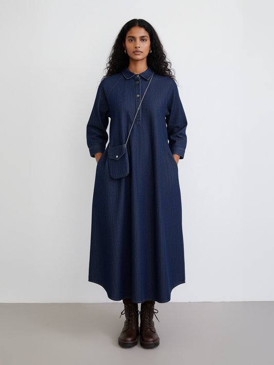 Indigo Ease Shirt Dress