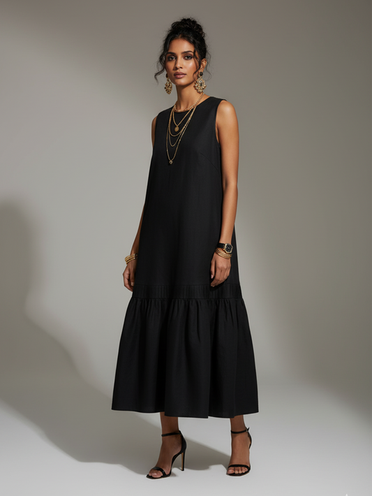 Lana Tiered Dress -Black