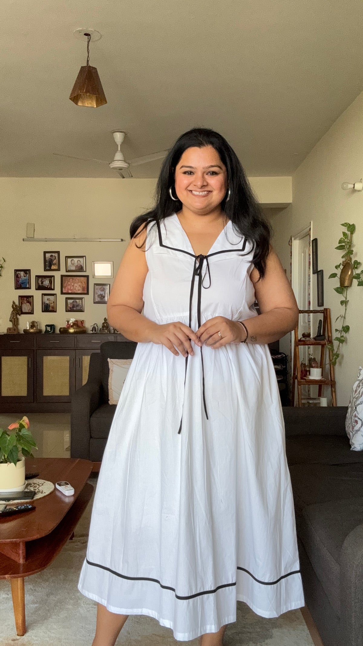 Ivory Tie-Up Statement Dress