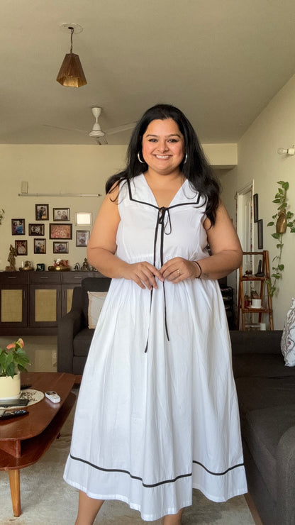 Ivory Tie-Up Statement Dress