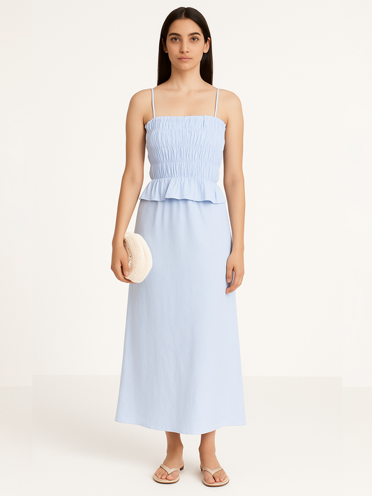 Baby Blue Ruched Set