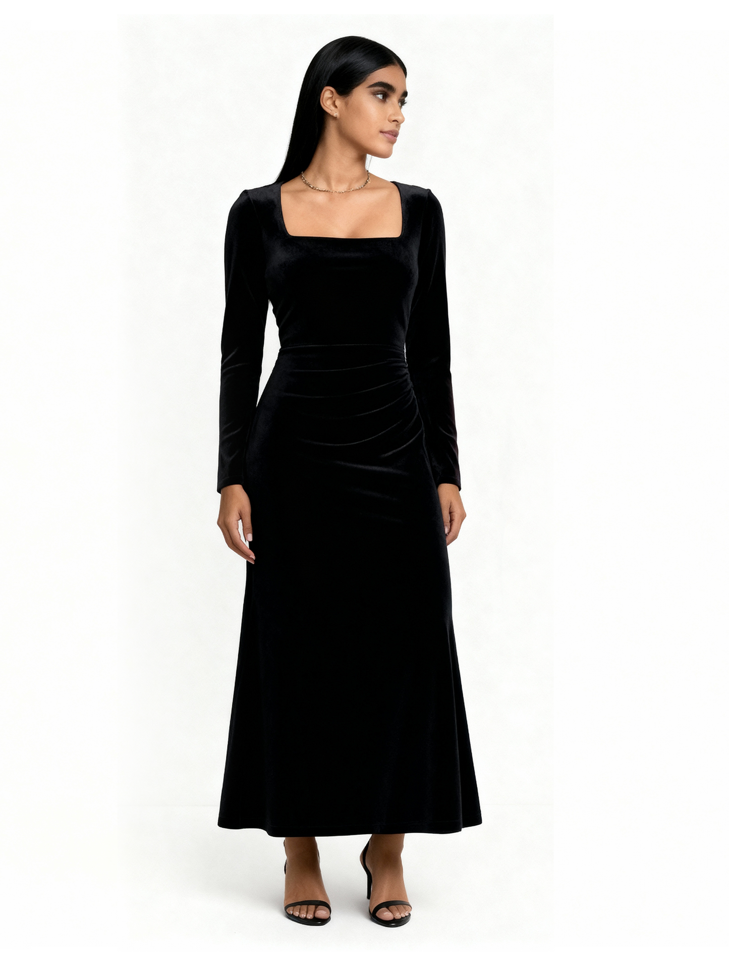 Velvet Classic Grace Dress - Black