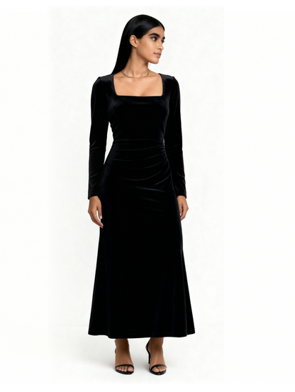 Velvet Classic Grace Dress - Black