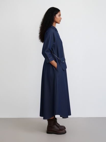 Indigo Ease Shirt Dress