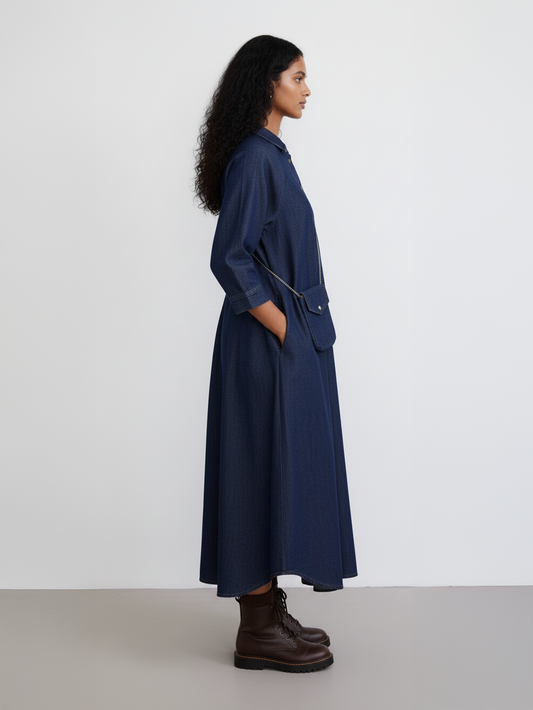 Indigo Ease Shirt Dress
