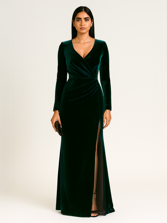 Velvet Empress Gown - Emerald